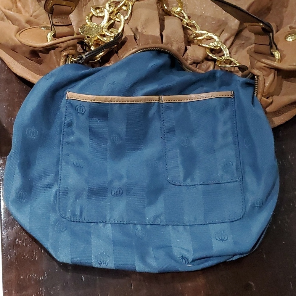 JUICY COUTURE BROWN BAG GOLD CHUNKY CHAIN SHOULDER HOBO PEBBLE LEATHER BOHO CHIC - Picture 9 of 13